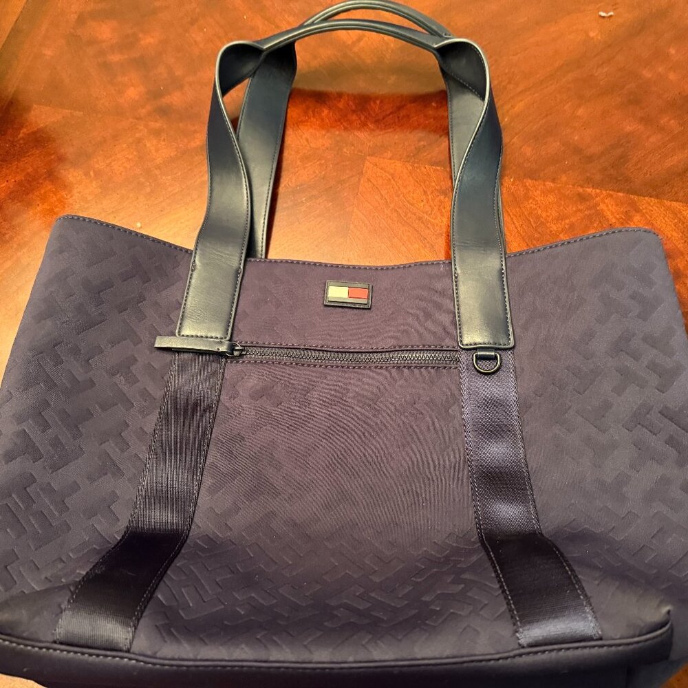 Tommy Hillfiger Canvas Tote Bag – Navy Blue